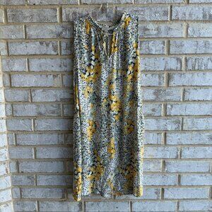 LOFT Sleeveless Ruffled Tie Neck Floral Garden Dress Women's Size S.